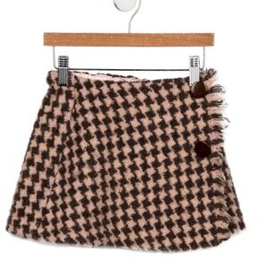 Il Gufo Girls' Textured Houndstooth Skirt 5-6T